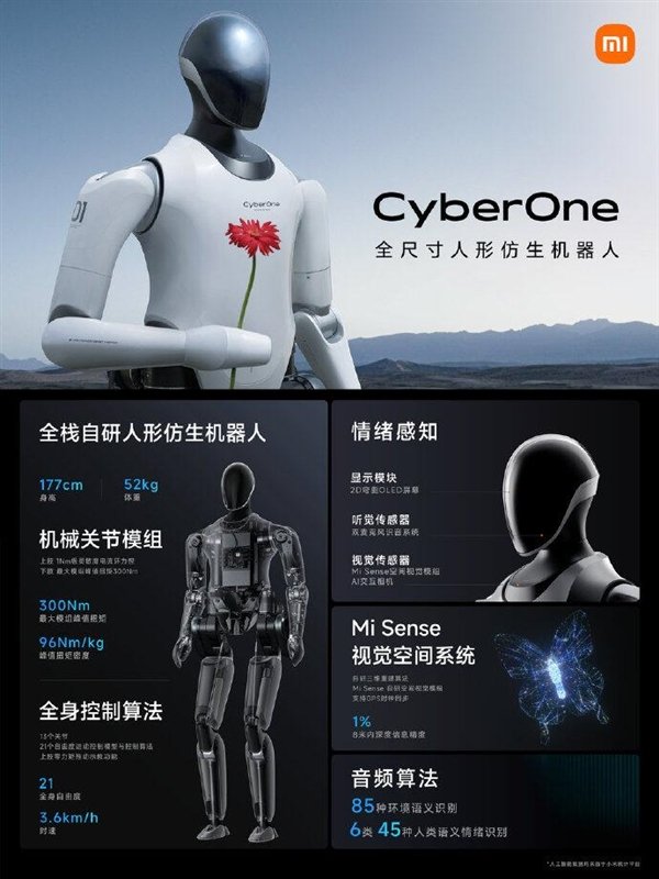传小米人形机器人Cyberone即将量产 消息不实图片