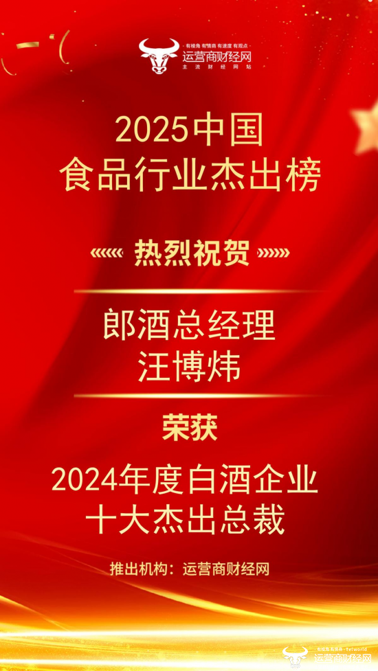 “2024年度白酒企业十大杰出总裁”名单公布：郎酒总经理汪博炜上榜图片
